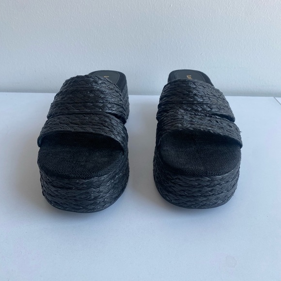 Larroude The Ash sandals handmade braided raffia in a flatform style Size 9 - Picture 3 of 13